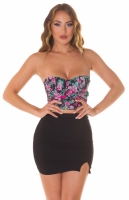 Sexy Corset Top cu imprimeu floral