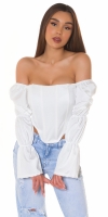 sexy Corset Top umerii goi tip satin