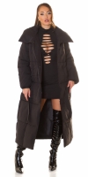 Sexy Fashionista Extra Long Winterjacke mit Gurtel