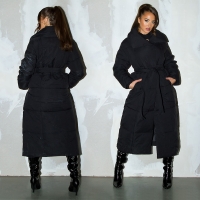 Sexy Fashionista Extra Long Winterjacke mit Gurtel