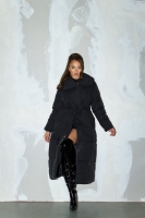 Sexy Fashionista Extra Long Winterjacke mit Gurtel