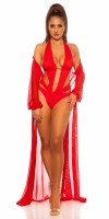 sexy maneca lunga plaja kimono cu curea