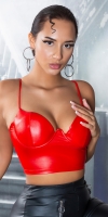 Top deasupra buricului sexy aspect lucios Bustier /