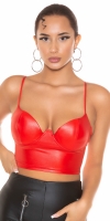 Top deasupra buricului sexy aspect lucios Bustier /