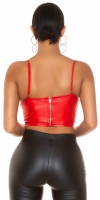 Top deasupra buricului sexy aspect lucios Bustier /