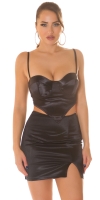 Topuri cu buricul gol sexy tip satin in corset style