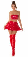 Topuri sexy Latex look cu fermoar