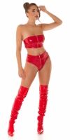 Topuri sexy Latex look cu fermoar