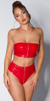 Topuri sexy Latex look cu fermoar