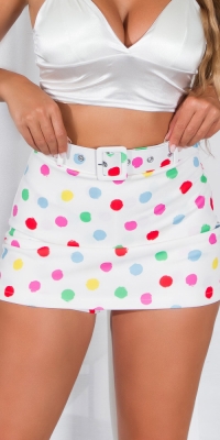 Fusta pantaloni sexy cu buline si curea