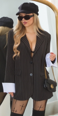 Sacouri Sexy in office Look cu pinstripes