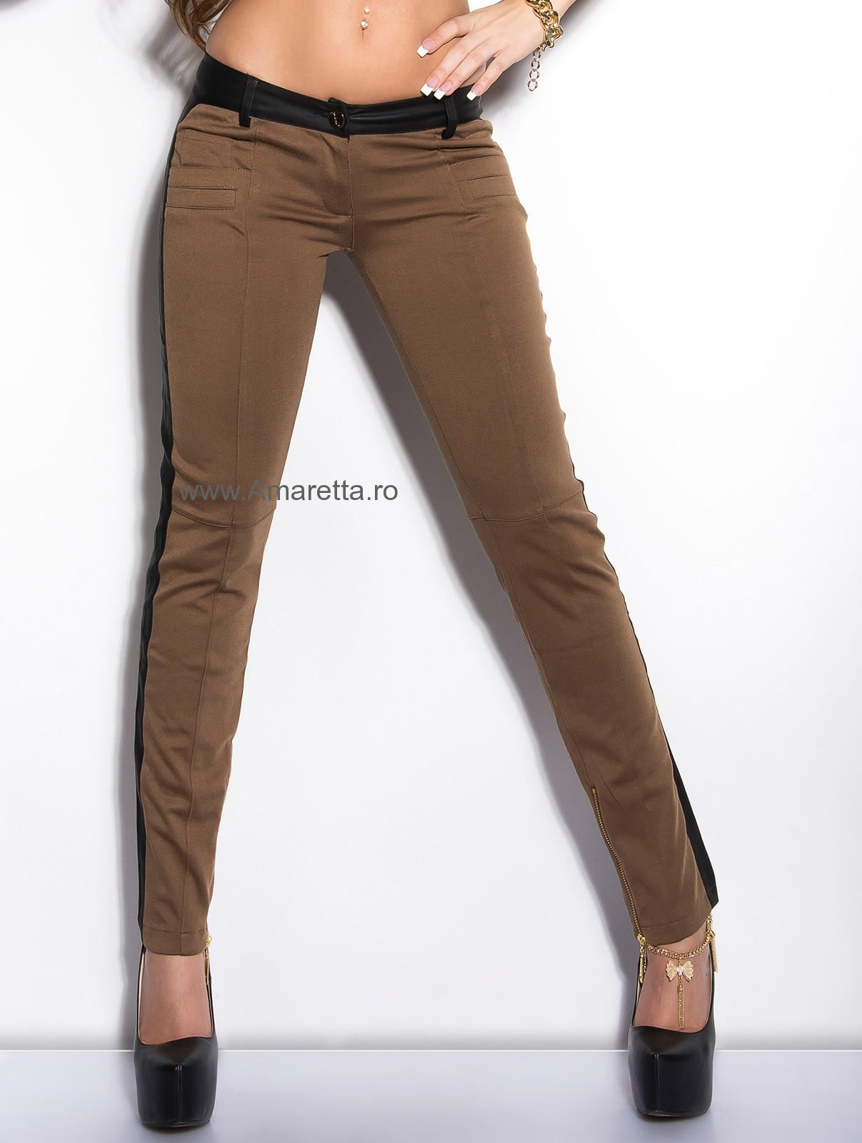 Pantaloni colanti sexy cu fermoar