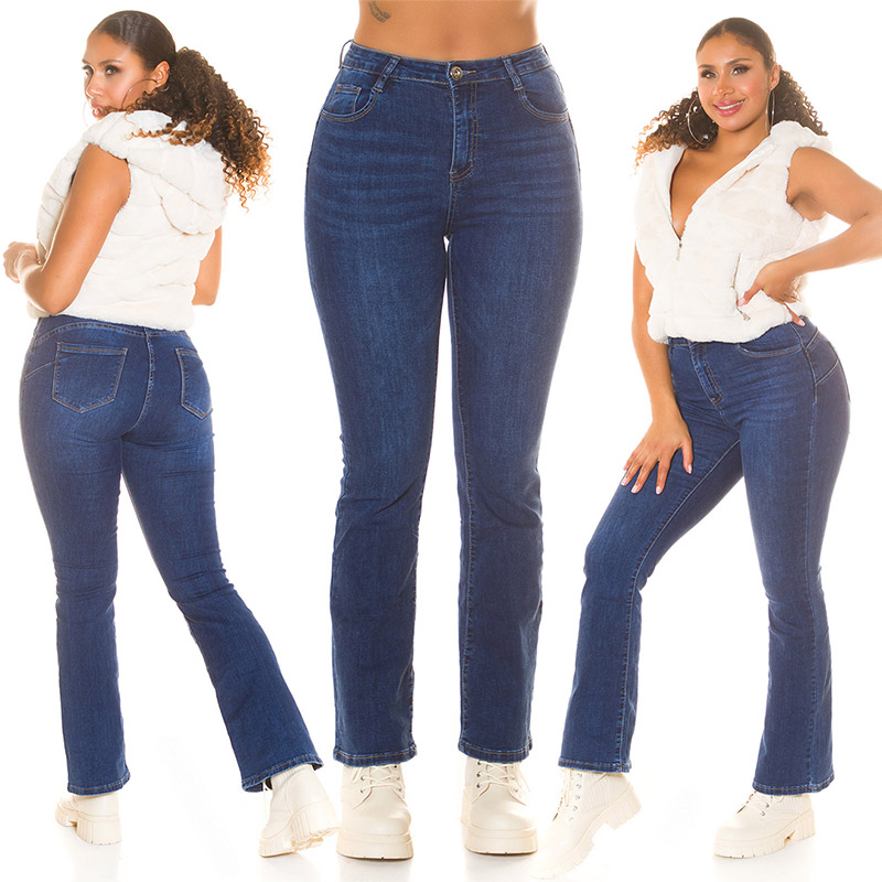 Blugi Sexy cu talie inalta Bootcut