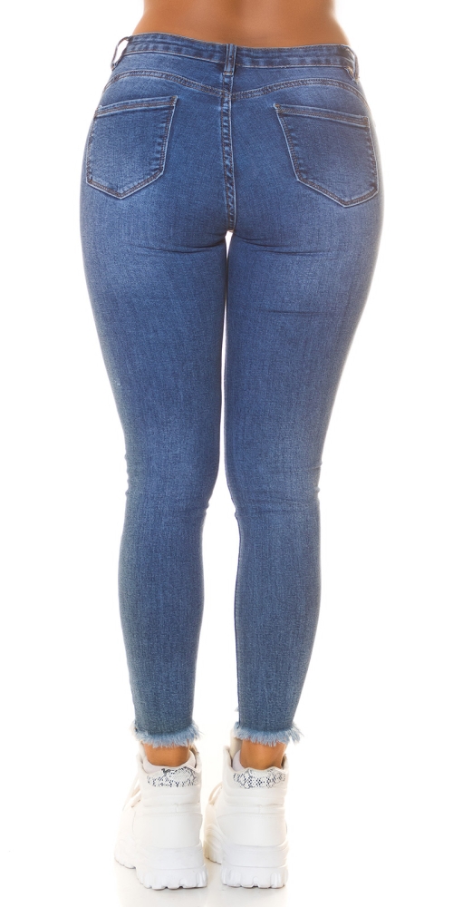 Blugi skinny Sexy Statement Denim cu aspect uzat