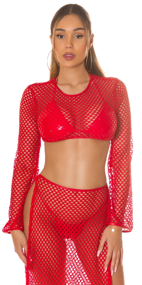 Bluze maneca lunga Topuri cu buricul gol sexy Net / Cover-Up