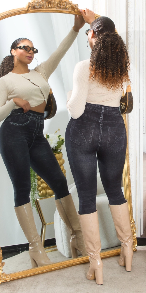 Jeggings Sexy cu talie inalta Basic