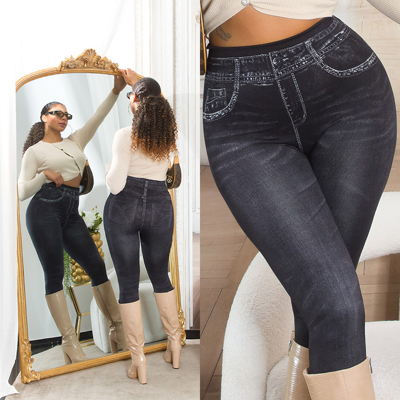 Jeggings Sexy cu talie inalta Basic