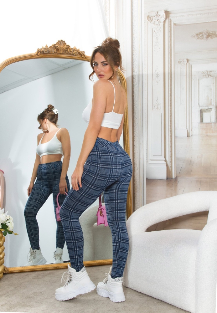 Jeggings sexy cu talie inalta patratele