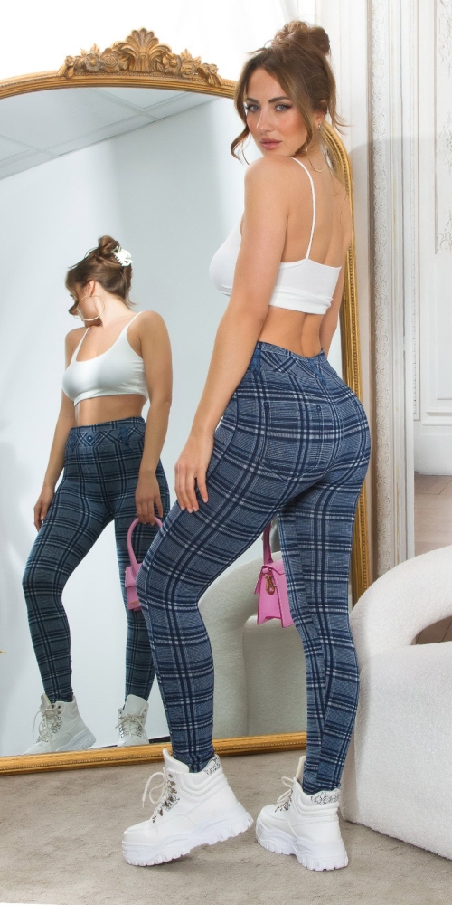 Jeggings sexy cu talie inalta patratele