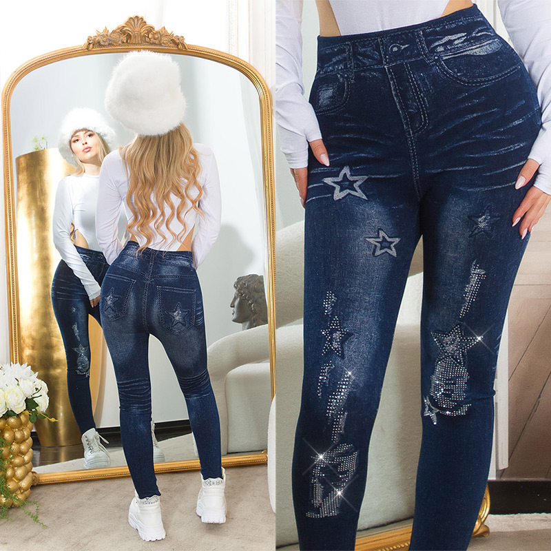 Jeggings Sexy cu talie inalta 