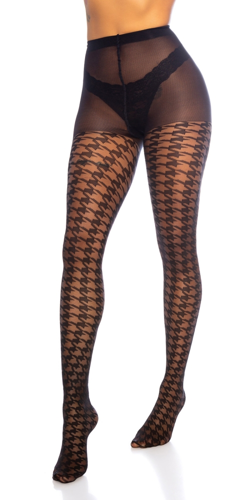 la moda Houndstooth model Tights