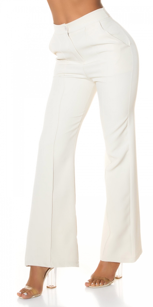 Pantaloni Elegant talie inalta office style evazati