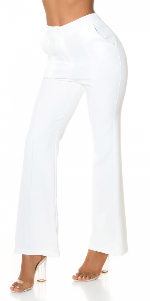 Pantaloni Elegant talie inalta office style evazati