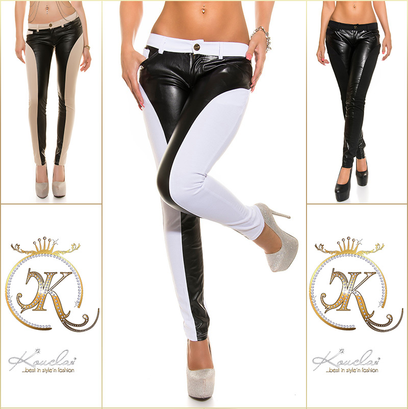 Pantaloni piele ecologica sexy cu efect de PushUp