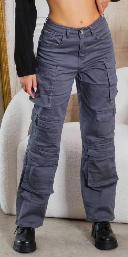 Pantaloni Sexy cu talie inalta Cargo 