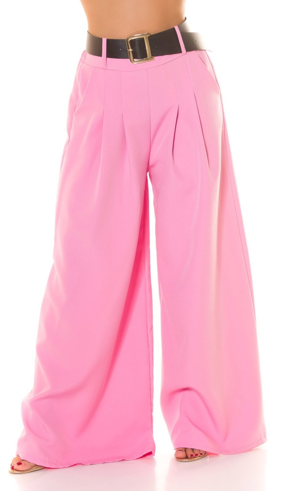 Pantaloni sexy cu talie inalta evazati curea