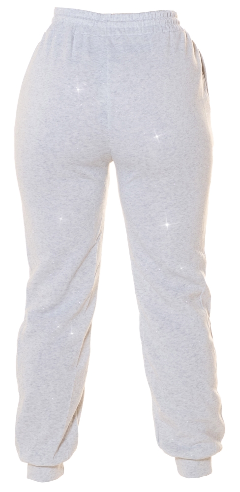 Pantaloni Sexy cu talie inalta Jogger sclipici