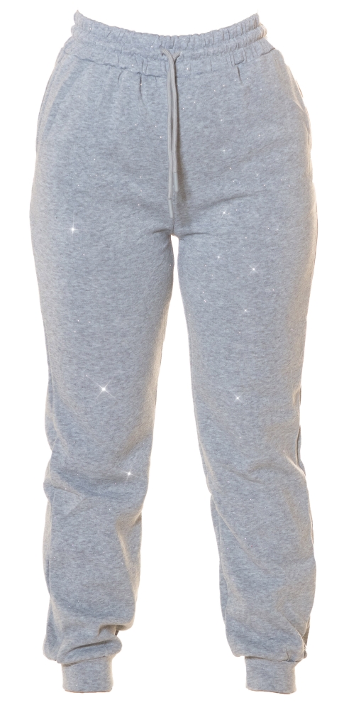 Pantaloni Sexy cu talie inalta Jogger sclipici