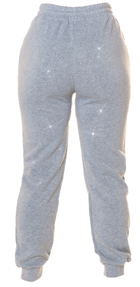 Pantaloni Sexy cu talie inalta Jogger sclipici