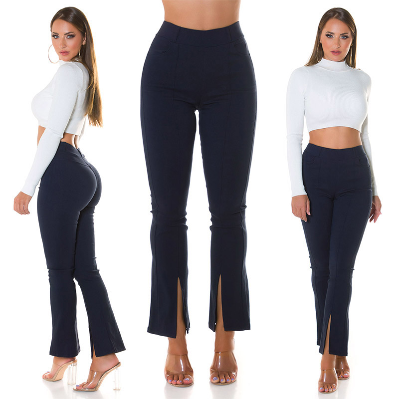 Pantaloni Sexy Must Have cu talie inalta cut