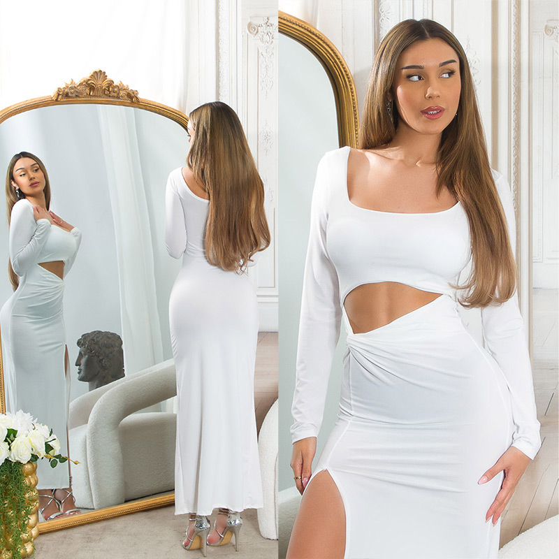 Rochie lunga sexy cu decupaje & Slit