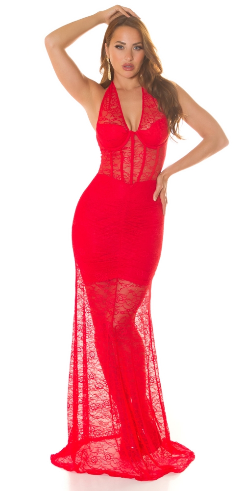 Rochie lunga sexy Neckholder dantela