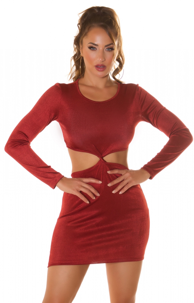 Rochie mini cu maneca lunga Sexy decupaje