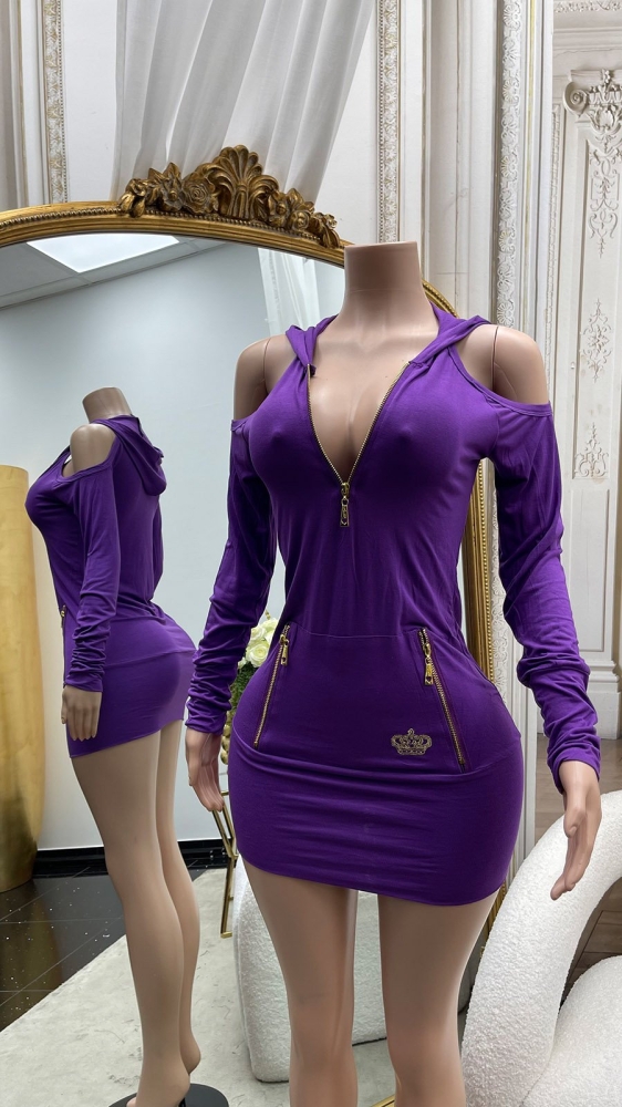 Rochie mini cu maneca lunga sexy decupaje