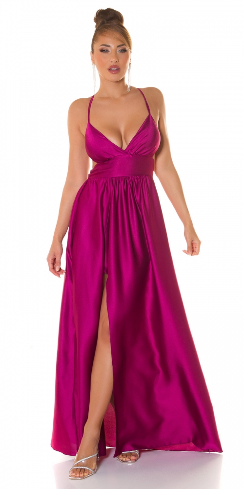 Rochii sexy tip satin Maxi cu XL crapatura pe picior