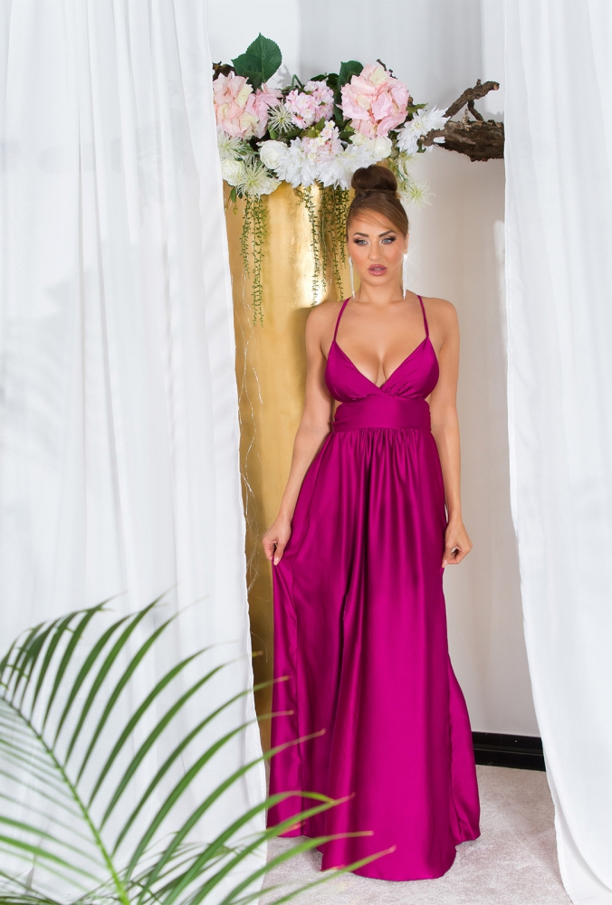 Rochii sexy tip satin Maxi cu XL crapatura pe picior