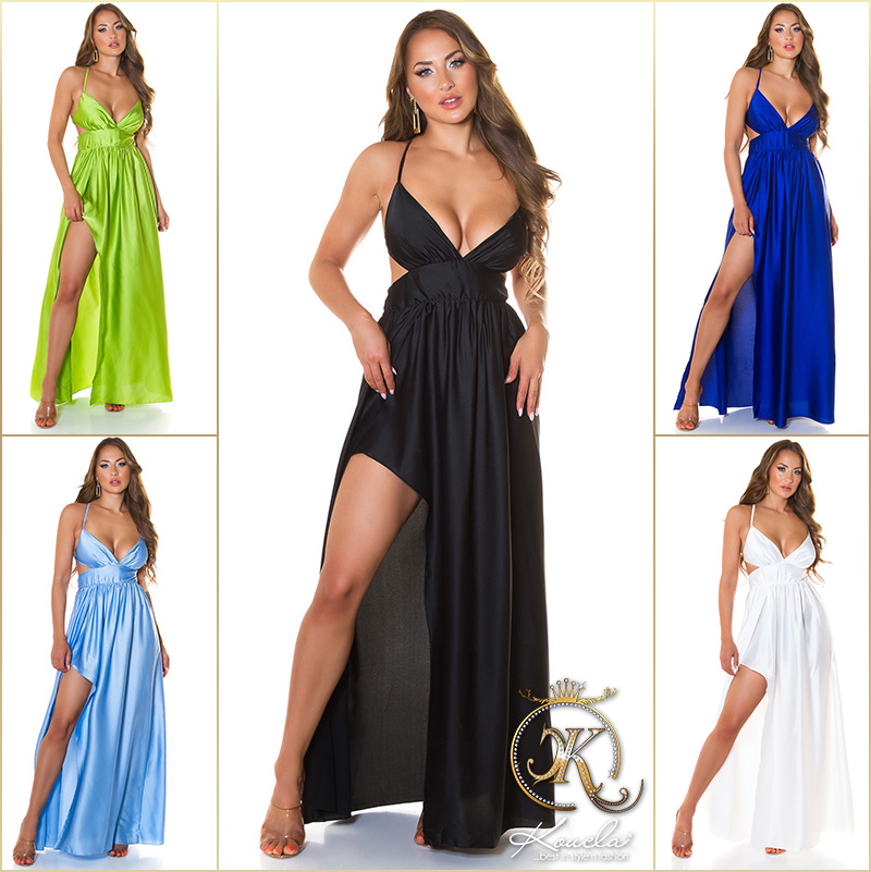 Rochii sexy tip satin Maxi cu XL crapatura pe picior