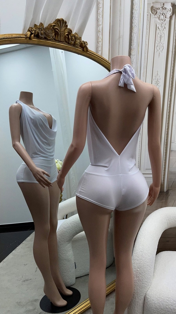 Salopete dama care se leaga in jurul gatului Sexy cu XXL back decupaje