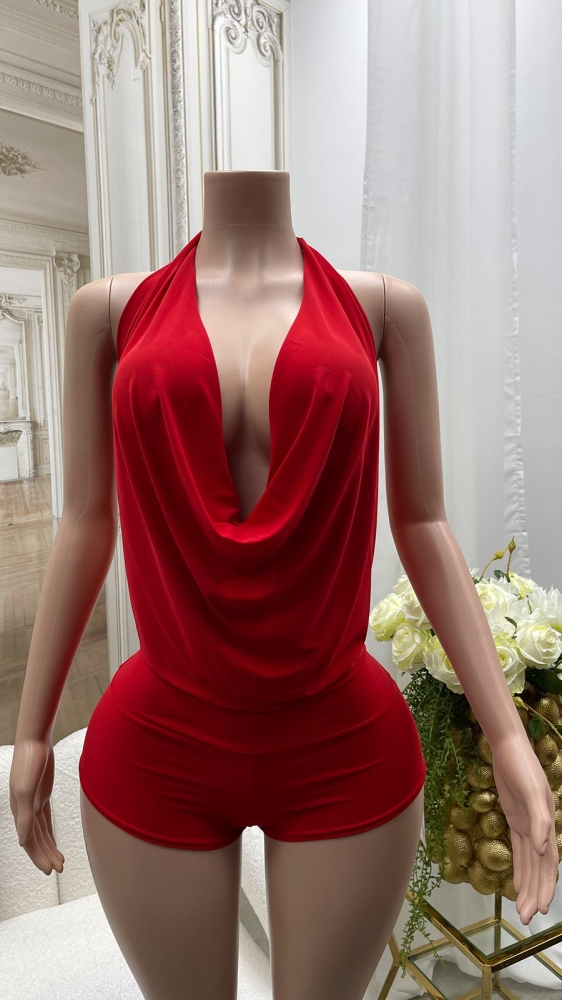 Salopete dama care se leaga in jurul gatului Sexy cu XXL back decupaje